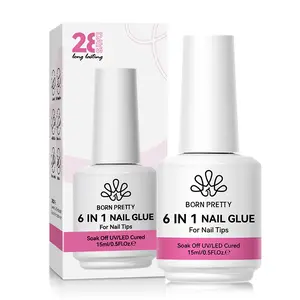 BORN PRETTY 6in1 Nail Glue Gel | UV/LED Nail Multifunctional Gel (Base&Top Coat+Nail Extension Gel+Nail Glue+Strengthening&Building Gel+Water color Gel ) DIY At Home Manicure Tools For Nail Art Design
