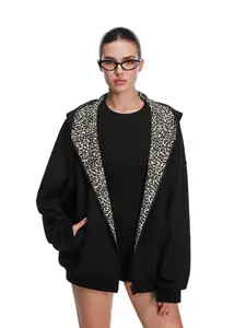 FDR Leopard Lounge Hoodie Crop Sweatsuit Sets Unisex Oversized Sweatshirt Heavyweight Baggy Fall Winter Fashion Sweatpants with Pockets Casual Baggy Jeans Stretchy Wide Leg for Women & Men#tiktokshopjumpstartsale #valentinesdaygift SpringStatements