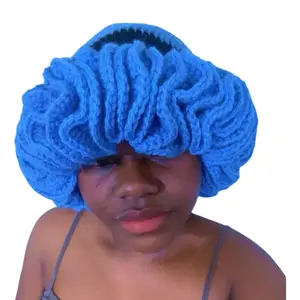 Ruffle Crochet Hat - Blue, Crochet Pattern, Stylish Design, Perfect for Winter