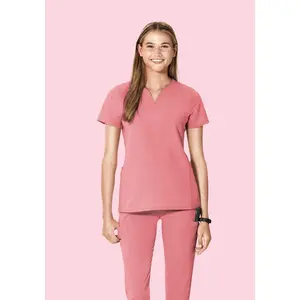 Curved V-Neck Top Peony