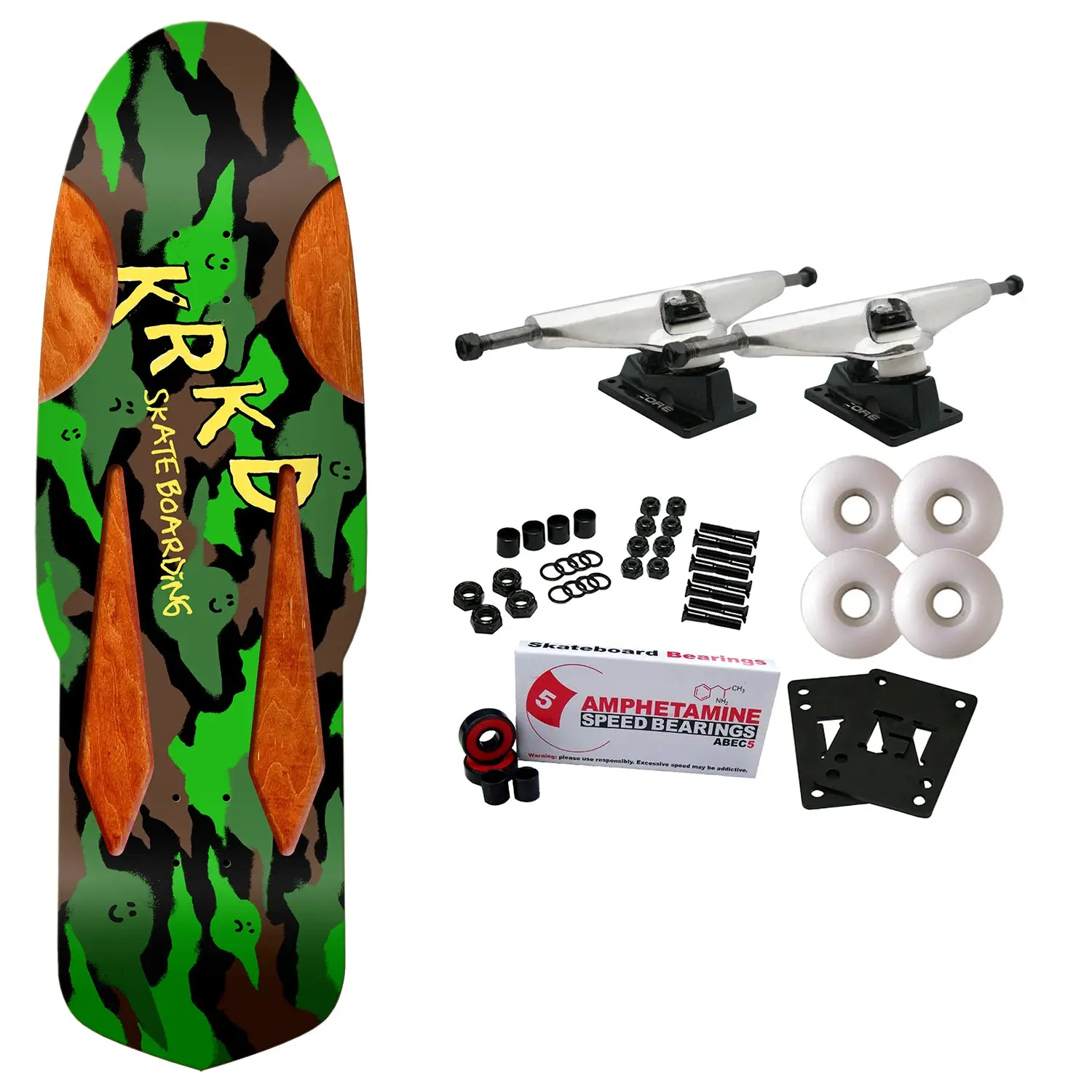 Krooked Skateboard Complete Kamo Diamond Quade Camo 10.75" x 33.95"