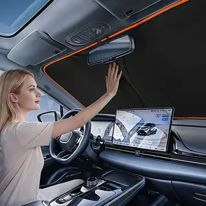 2026 Upgraded One-Piece Car Windshield Sun Shade, Car Windshield Sunshade, Portable Titanium Silver Thickened Heat Insulation, Easy Install UV Sun Blocker, Fits Most Sedans SUVs, Summer Road Trip & Vehicle Interior Protection