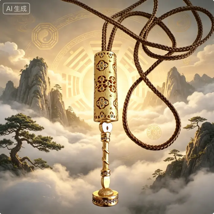 Luxury 18K Gold Plated Hollow Four-Leaf Clover Prayer Tube Charm Adjustable Braided Cord Necklace