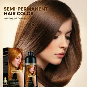 SHEANO 3 in 1 Hair Dye Shampoo + Keratin Hair Mask Set – Contains Ginseng Extract, Black Hair Dye, Collagen Hair Treatment, Complete Hair Color and Care Duo, USA-Designed Formula, 300ml