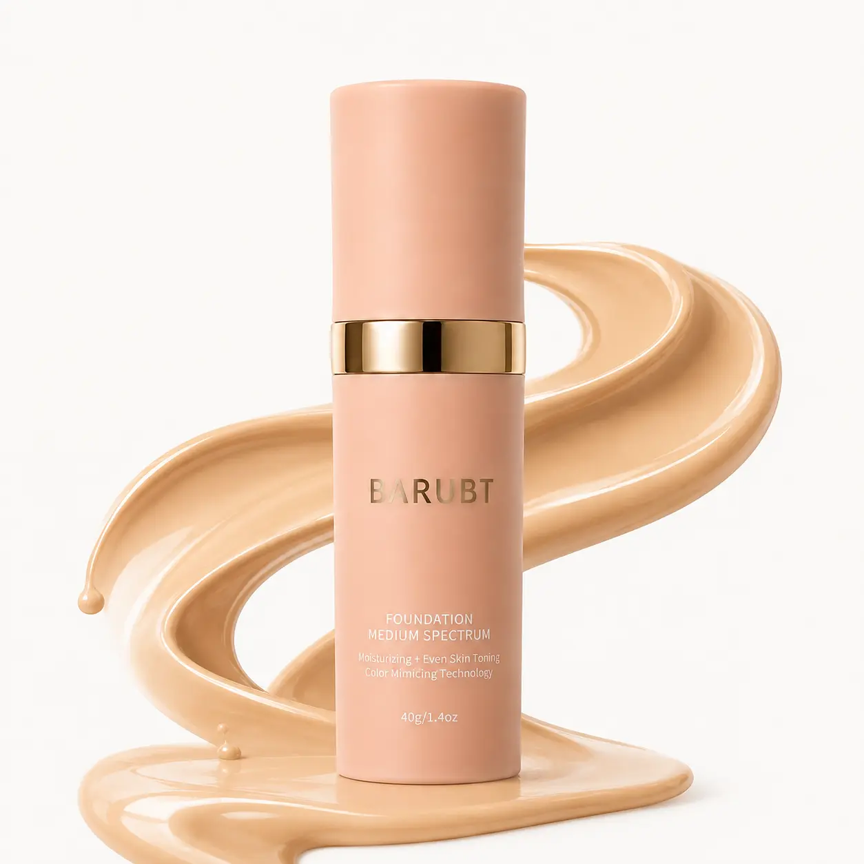BARUBT Skin-Like Finish Foundation, Color Mimicking Technology Liquid Makeup, Hydrating Medium Coverage Base, Lightweight Second Skin Feel, Natural Radiant Makeup for Daily Wear