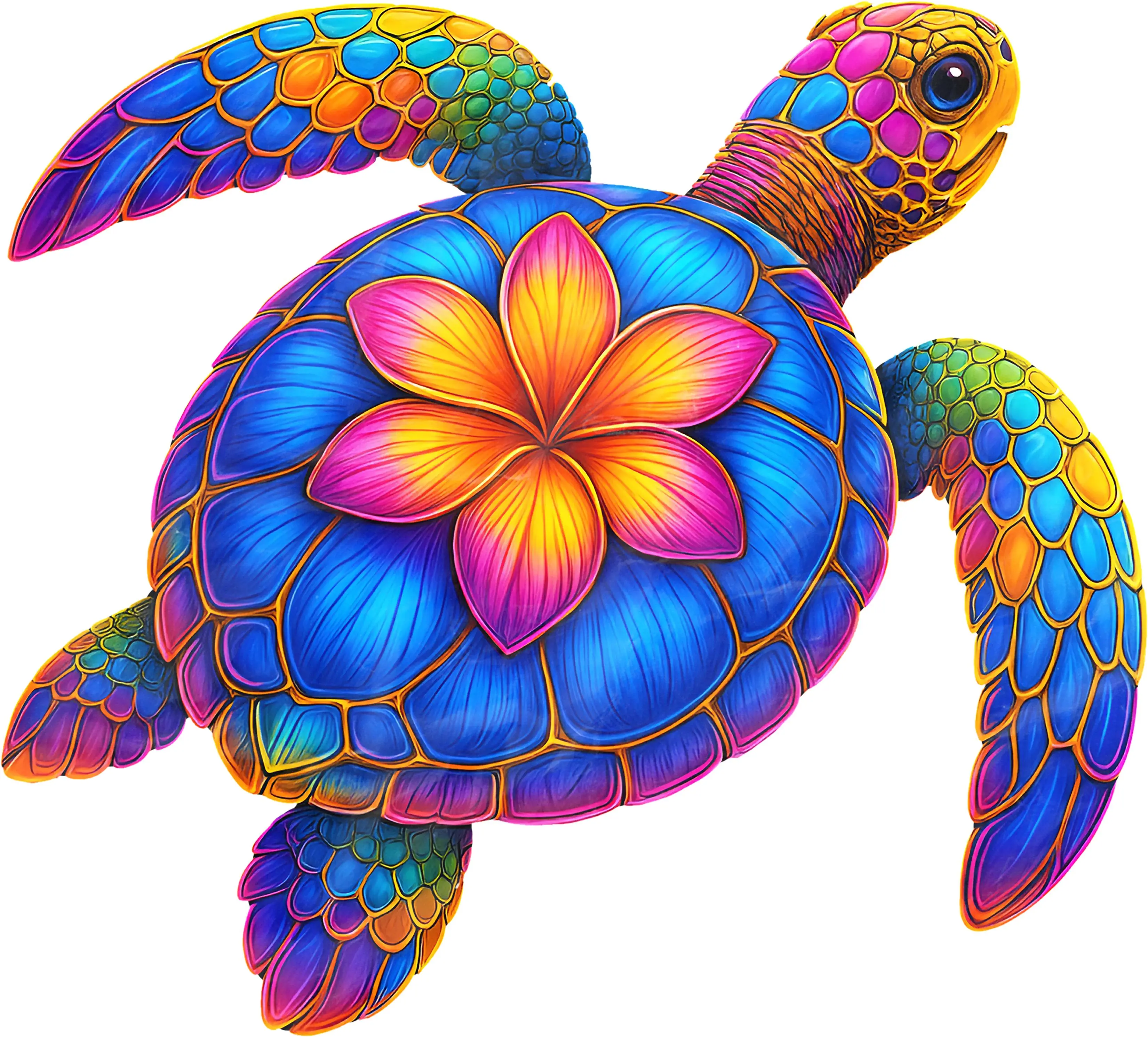 DTF Transfer – DX Tropical Turtle Multi Sizes