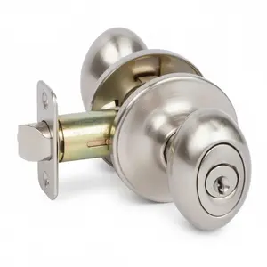 Somerset Keyed Entry Door Knob, Satin Nickel