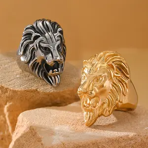 Bold Hip-hop Style Animal Motif Stainless Steel Men's Vintage Ring - Casual, Banquet Wear - Fashion Accessories, Vintage Rings, Jewelry Ring,summerwins