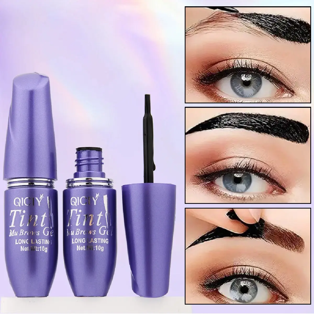 Tearable Eyebrow Balm with 4 Colors, Natural Effect, High Pigment, Sweatproof Quick Dry, Easy Tear, Non-Toxic Makeup Eyebrow Dye Paste, Eyebrow Tinting Cream, Eyebrow Makeup Products