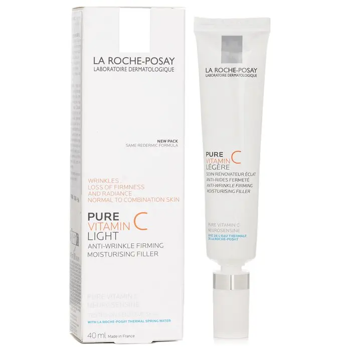 Facial Pure Vitamin C Moisturizer with Glycerin, Plant Extracts & Hyaluronic Acid - Light, Anti-Wrinkle, Firming Filler (40ml), Cream