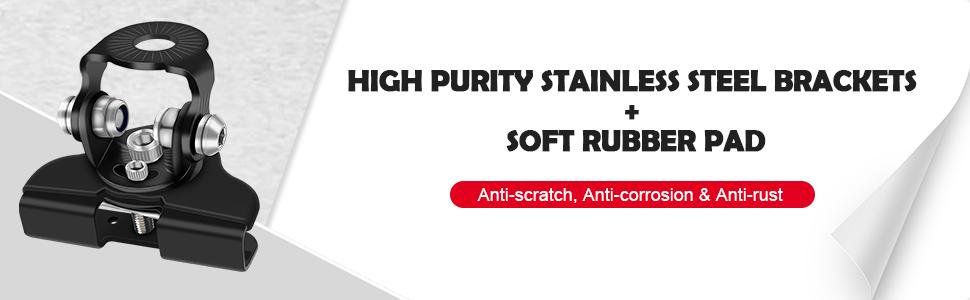 DIBMS Led Hood Mounts, Universal Led Light Bar Mounting Brackets 304 Stainless Steel Hood Clamp Lights Mounts, Black cars accessories car stuff