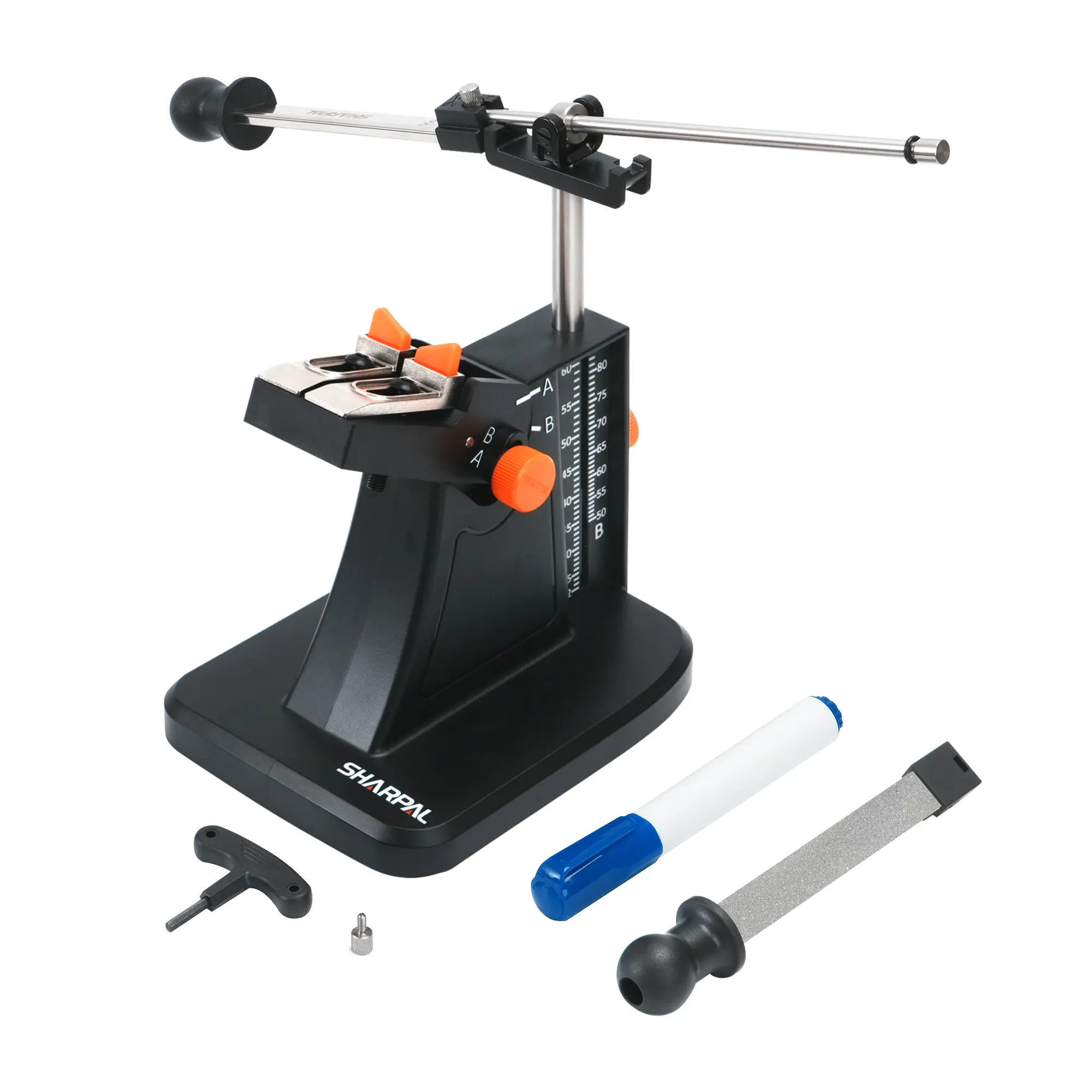 SHARPAL 201H Diamond Scissor & Garden Tool Sharpener - Adjustable 22°-84° Angle Range, 325/600 Grit Plates, 0.51 Inch Thickness, Floating Clamp - For Hair Cutting Scissors, Pruners, Marker Pen Sharpening, Kitchen