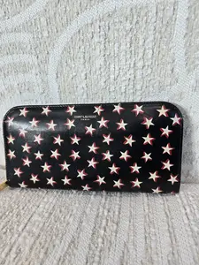 Pre-owned Yves Saint Laurent leather Small Leather Goods Preowned Saint Laurent YSL Zippy wallet