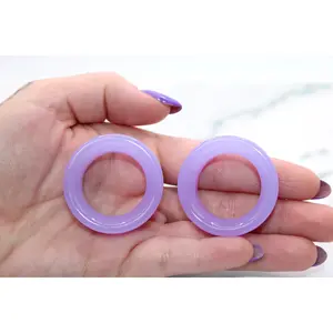 Violet Opalite Tunnel Plugs Double Flare Pair 6mm-51mm