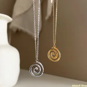 Women's Stainless Steel Thread Pendant Necklace, 40+1.97in Classic Retro Minimalist Magnet-Free Long Flexible Fashion Statement Piece for Casual Attire, Classic Retro Necklaces, Fashion Statement Necklaces