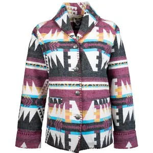 Hooey Ladies Aztec Print Burgundy & Black Cardigan Jacket HJ084BUBK