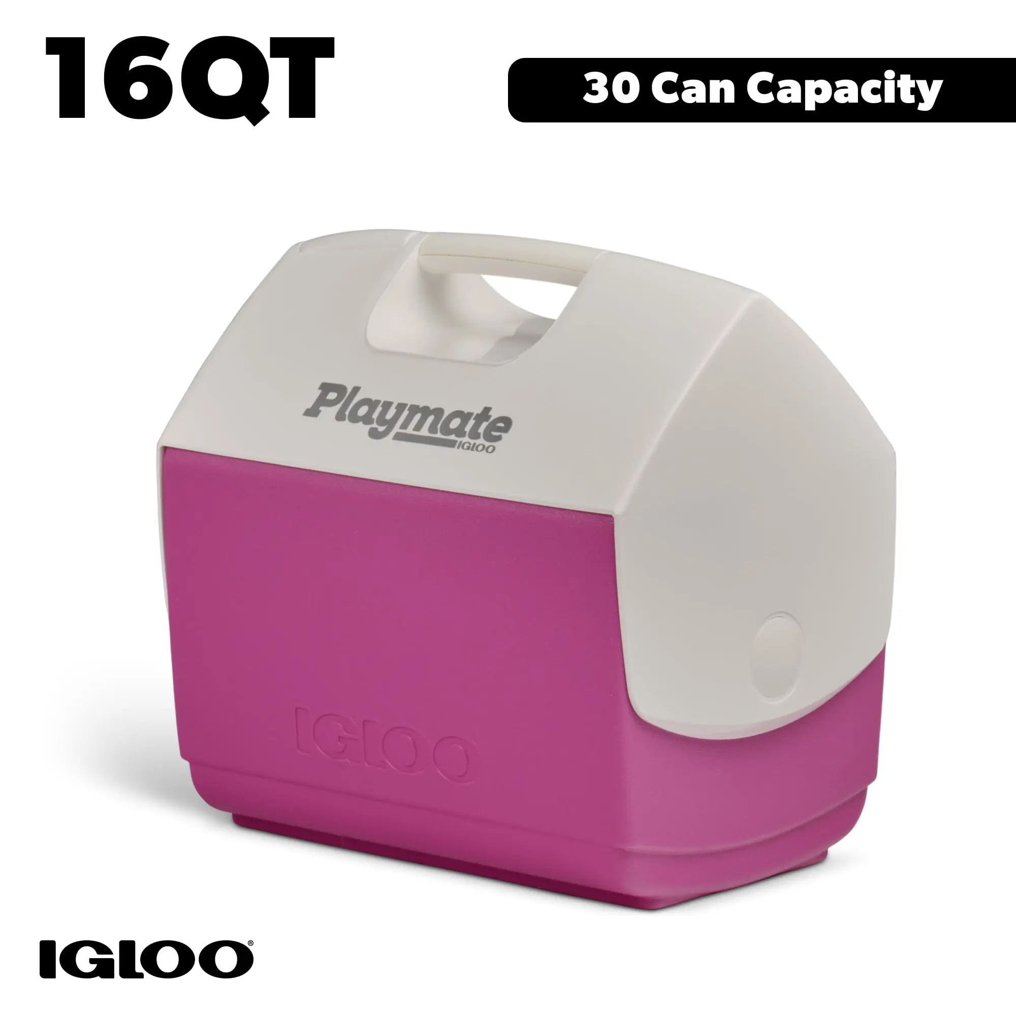 Igloo 16 QT Playmate Elite Ice Chest Cooler, 30 Can Capacity, Pink