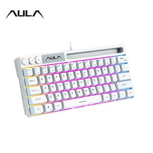 AULA Wired Gaming Keyboard, 64 Key Wired Backlit Keyboard for Gaming Study Work, Multifunctional Portable Keyboard for Desktop Computer Notebook, Durable Keyboard