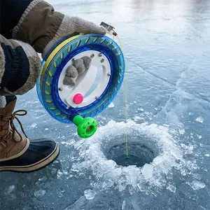 Handheld Ice Fishing Reel, 400m Strong Fish Line, Self-Locking Bearing System, Smooth 5 Axis, Anti-Freeze, Right Hand Cup, Winter Ice Fishing