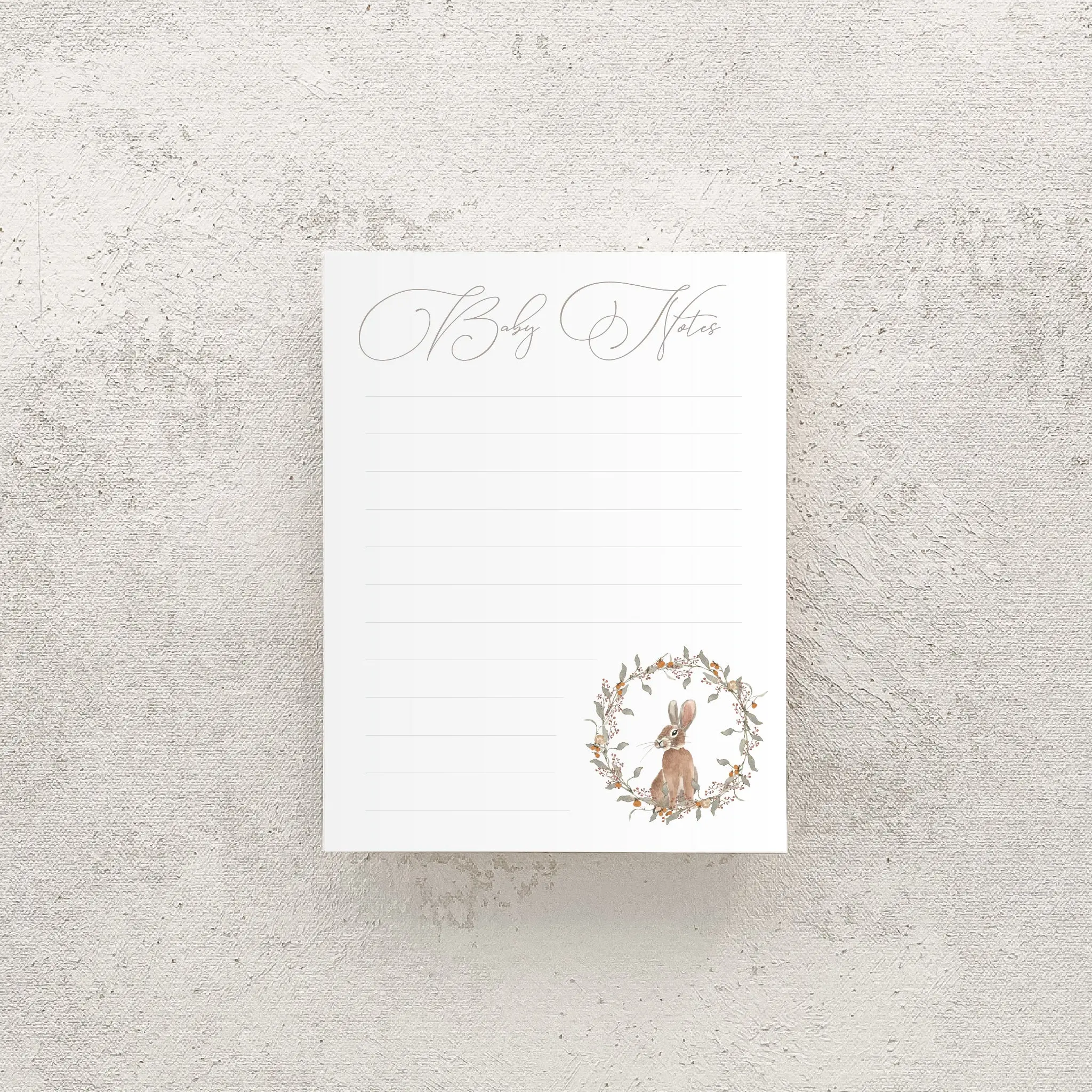 Custom Notepads - Baby Notes with Bunny Rabbit
