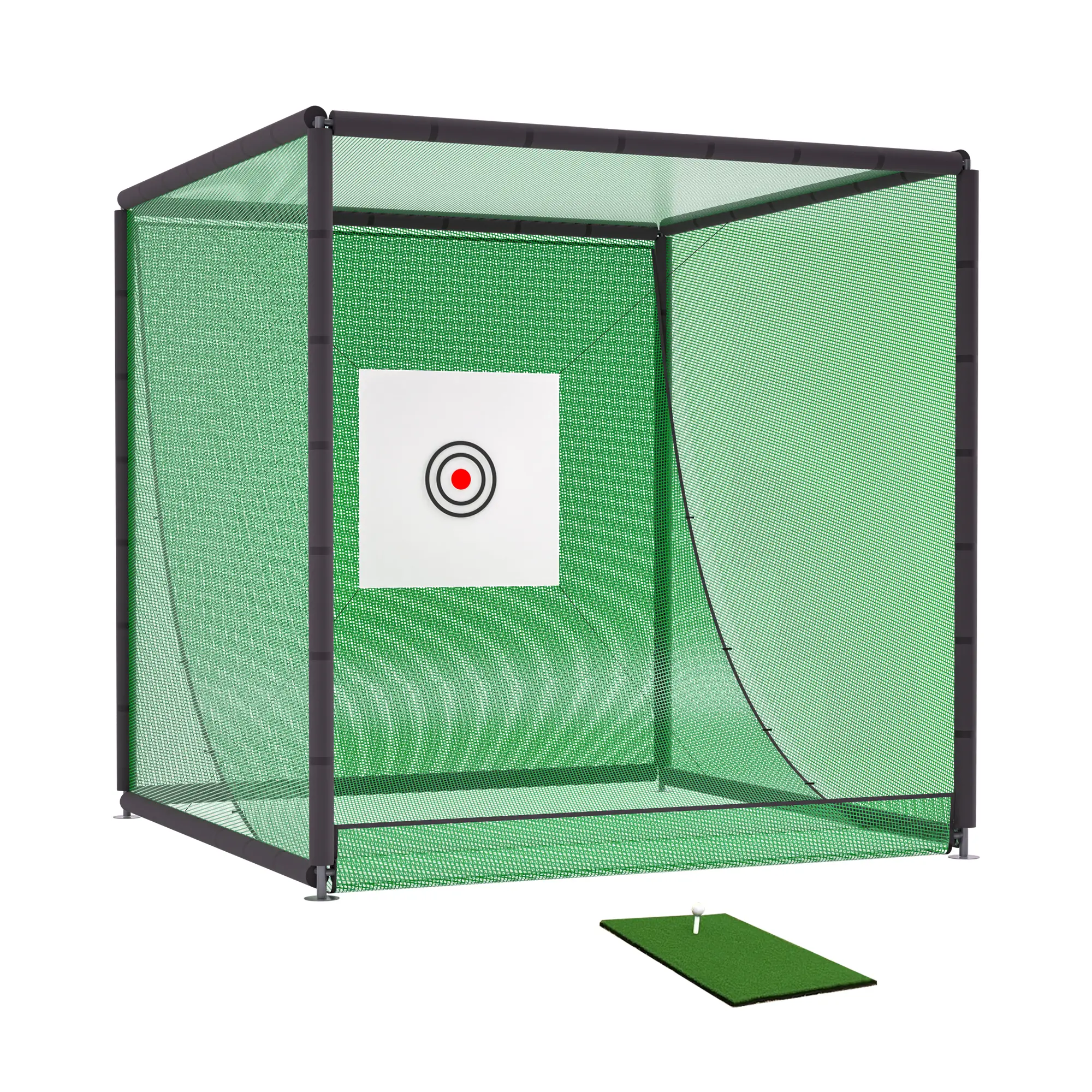 Golf Practice Net Cage 10 x 10 x 10 FT Metal Frame Hitting Net Kit for Backyard Golf Batting Cage Netting Training Simulators for Home Use golf things Collect Balls Full Swing Shots