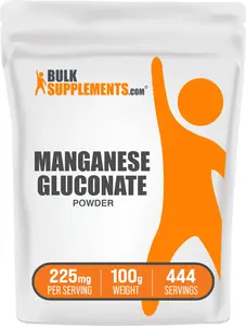 BulkSupplements Manganese Gluconate Powder - Edible - Mineral Supplement - Manganese Gluconate Dihydrate - 100g - 225mg per Serving