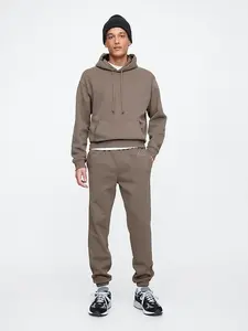 Gap Menswear Logo Joggers Soft Comfy Fleece Long Sleeves Banded Cuffs Drawcord Hood Zip Front Kanga Pockets Banded Hem - Pants