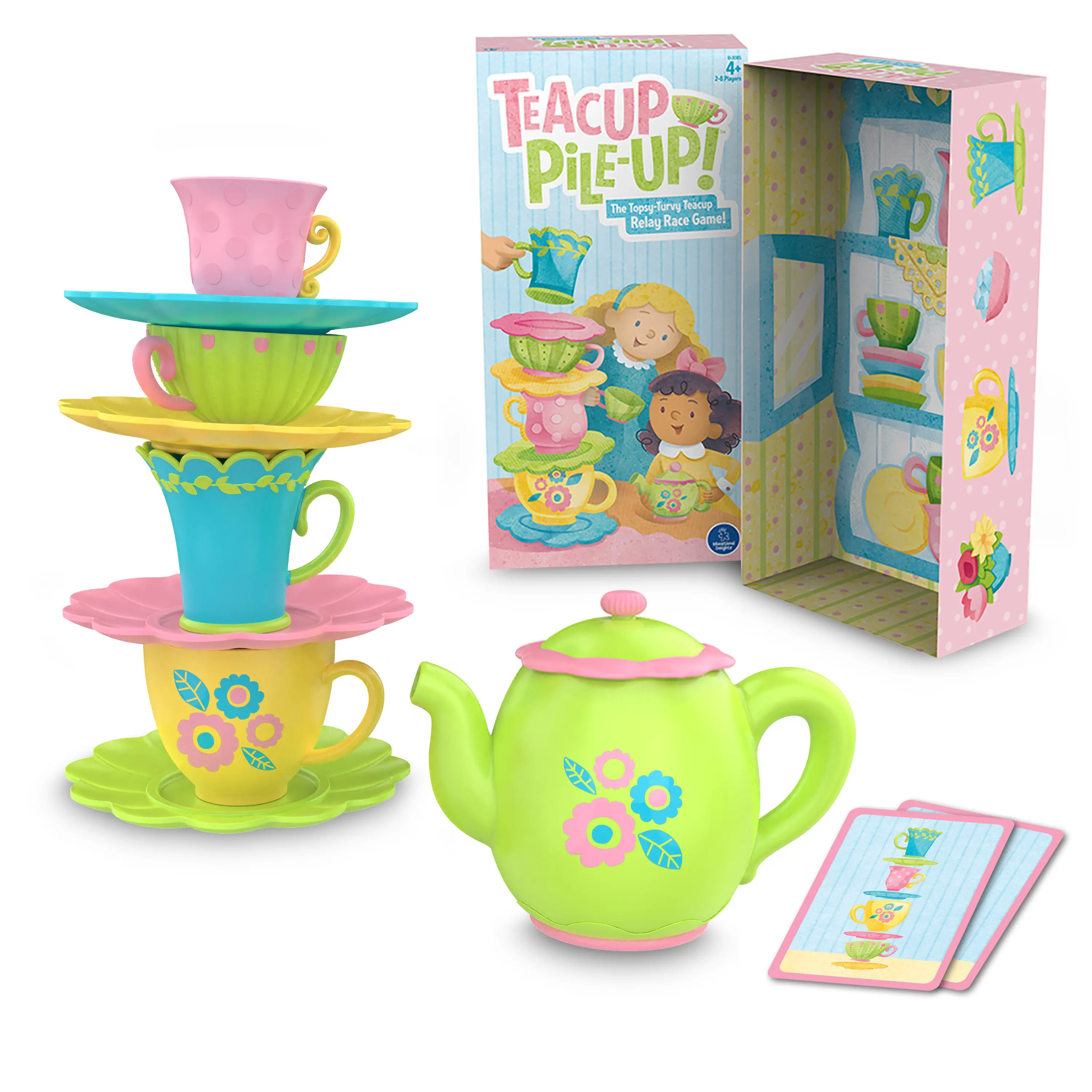 Educational Insights Teacup Pile-Up! Relay Game, Preschool Board Game, Gift for Kids Ages 4+