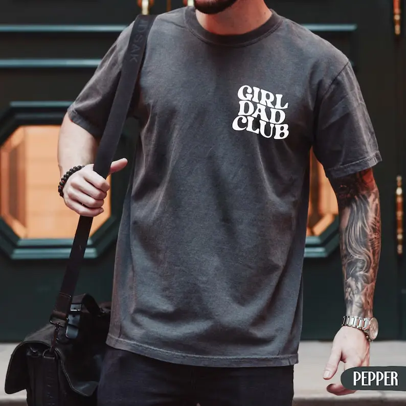 Girl Dad Club T-shirt, stylish Comfort Colors tee for proud dads, perfect Father’s Day gift, fun pregnancy announcement, cool and funny dad-to-be shirt