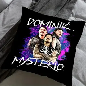 1pc Dominik Mysterio Art Deco Standard Pillowcase - Double-Sided Printed Polyester 18x18 Inch, Vintage Style Home Decor for Bedrooms, Sofas, Dorms & Offices, Machine Washable with Zipper Closure (Pillow Not Included), Decorative Pillowcase