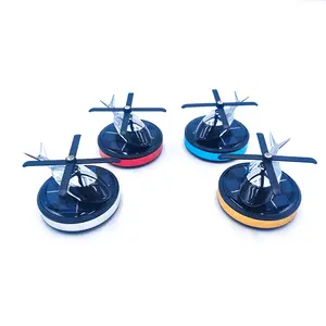 Car Air Freshener, Aluminum Alloy Solar Rotating Aroma Helicopter Diffuser, Home and Car Decoration Accessories Red/Yellow/Blue/Silver