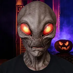 Halloween Alien Mask Alien Latex Full Head Mask Funny Cosplay Prop Mask Horror Latex Masks Dress Up Party Costume Props