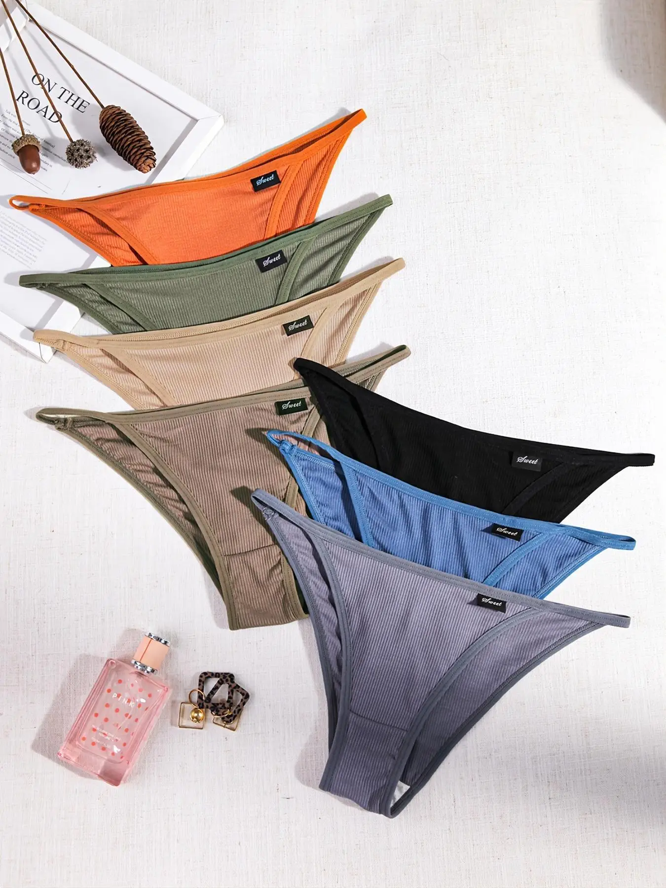 Women's Solid Color Patched Ribbed Knicker, Soft Comfy Breathable Panty for Daily Wear, Underwear for All Seasons