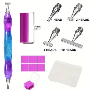 12-Piece Metal Tip Multi-Style Diamond Painting Tool Set, Versatile DIY Dotting Pen for Crafting and Decoration, Diamond Art Tools
