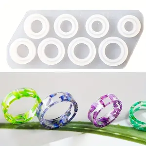 Ring Silicone Mold with 7 Assorted Sizes DIY Circle Resin Epoxy Resin Mold Jewelry Resin Casting Mold Interlocked Stackable Rings Stacking Rings
