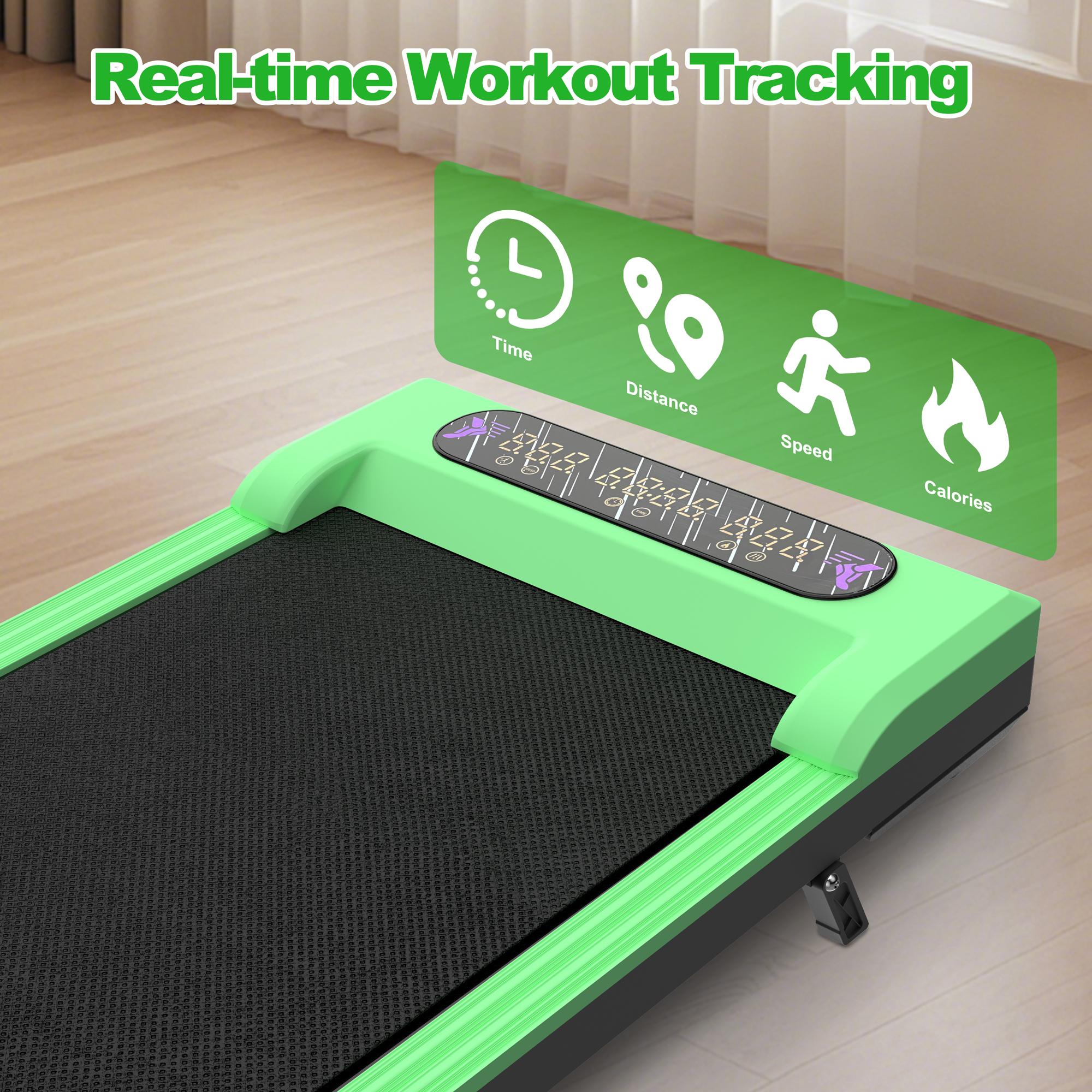 【KINMAC】Foldable Treadmill with Handle Bar & Incline 2 in 1 Upgrade Portable Under Desk Walking Pad Vibration Pad Remote Control for Home Office Small Spaces