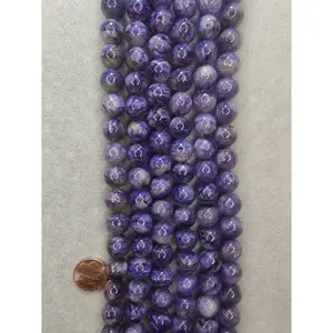 charoite AAA grade round 12mm 16"strand