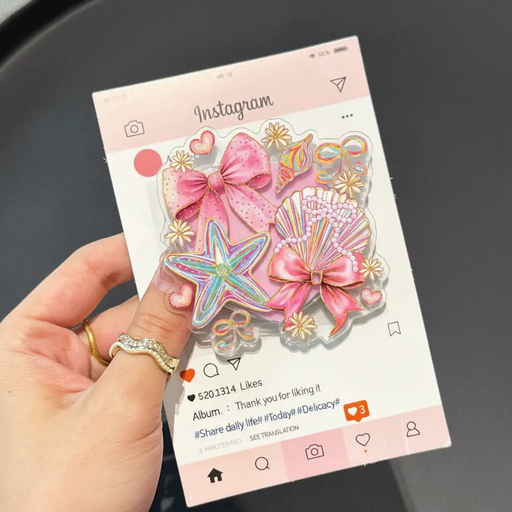 Aesthetic Floral Coquette Seashell Magnetic Phone Grip Preppy Coastal Ribbon Bow Magsafe Kickstand, Boho Summer Beach Gift For Her