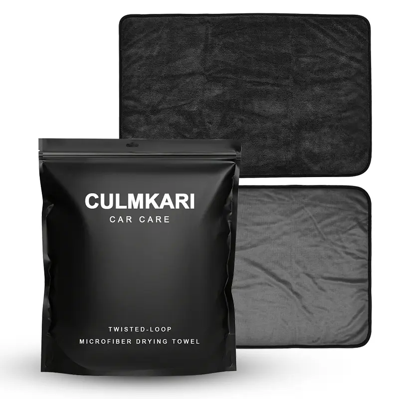 Culmkari 2-Count small braided Multipack Twisted-Loop Microfiber Drying Towel Set, Automotive Detailing Car Wash Accessory for Car Owners, Ultra-Soft, Double-Sided Premium, Ultra-Absorbent premium microfiber dry towel ,60x40cm/24x16in