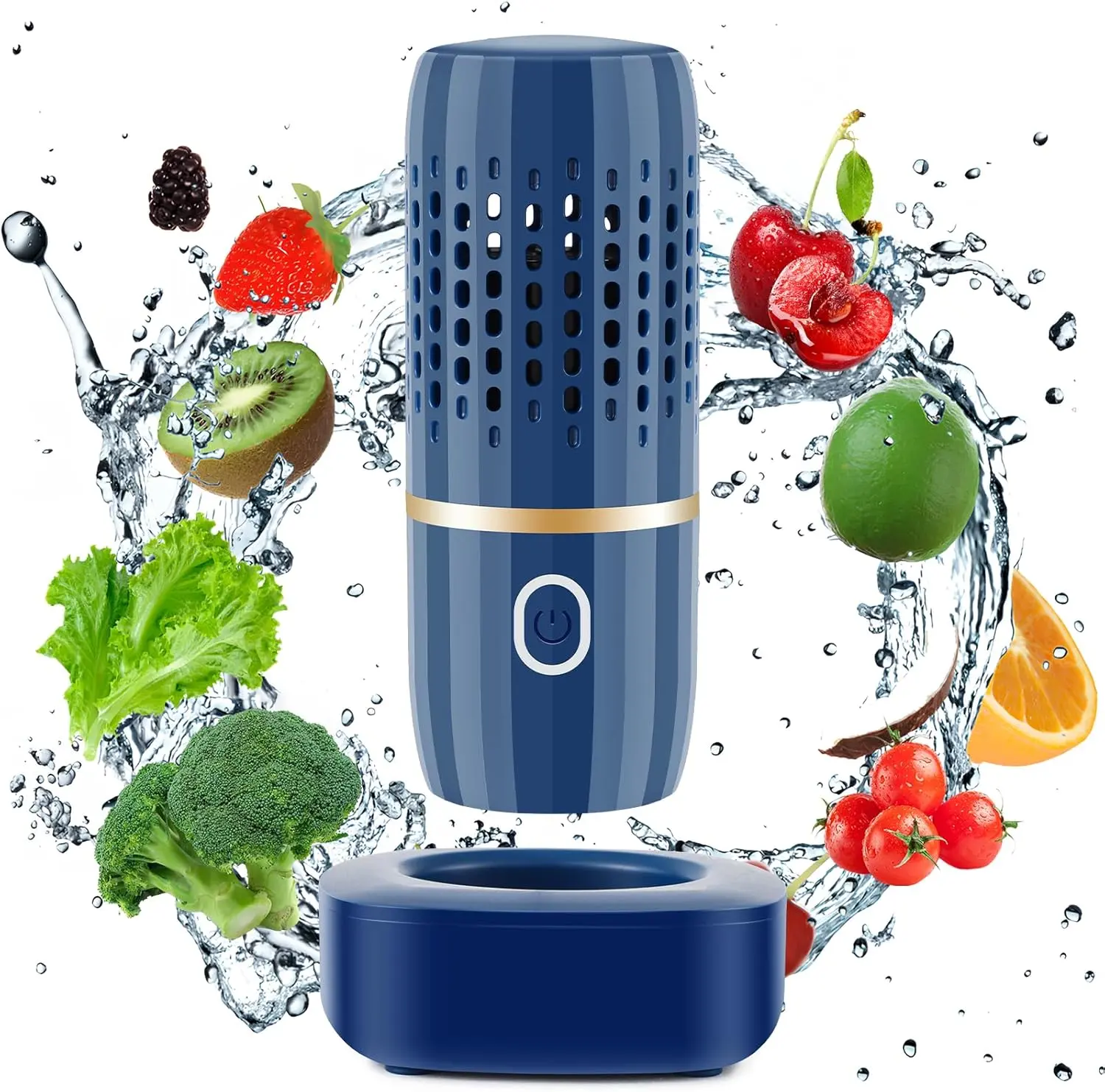 Springtok USB Wireless Ion Rechargeable Fruit & Vegetable Cleaning Machine - 315g Fast Charging Kitchen Appliances for Washing Produce, Rice