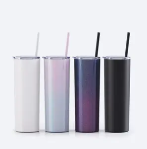20 oz Stainless Steel Tumbler with Straw