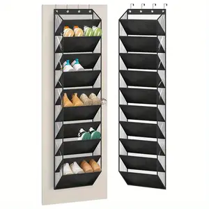 10 Tier Over The Door Shoe Organizer, 1 Count Deep Pockets Large Hanging Shoe Storage Bag, Wall Mounted Shelves, Shoe Holder Hanger for Sneakers Boots