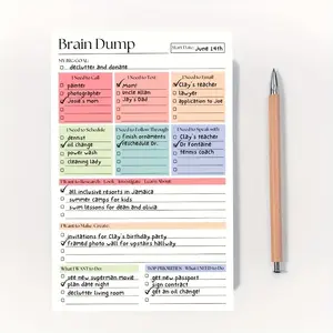 Brain Dump & To-Do List Notebook, 50 Pages Focus Planner, A5 Size Daily Task Manager, Self-Organizer, Project Manager, Minimalist Notebook, Productivity Planner