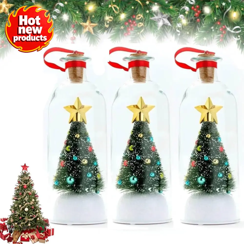 Portable Recordable Glass Christmas Ornament with Transparent Message Bottle - Battery-Powered Cordless DIY Felt Craft, Holiday Decoration, ABS Keepsake Gift for Recorders Enthusiasts