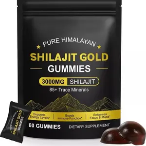 Pure Himalayan Shilajit Gummies Gold I No Added Sugar I Fulvic Acid for Men, Women I Non-GMO I 100% Natural & Organic I 60 Gummy I Pouch