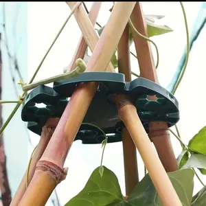 8-Piece Plastic Plant Support Stakes, with Multiple Rings, Ideal for Vertical Climbing Plants, Climbing Vegetable Plant, Peas, Beans, Tomatoes & Cucumbers