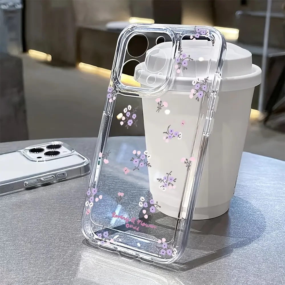 This purple lavender pattern, drop-proof and non-slip TPU full-coverage camera phone case is compatible with iPhone 17, 16, 15, 14, 13, 12, 11, XS, X series, and other models. It makes a great gift for friends or family.