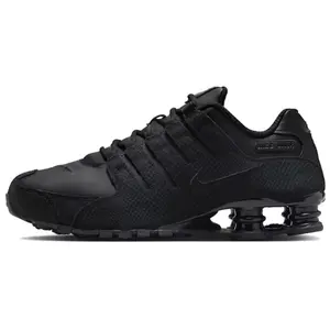 Nike Shox NZ 'Triple Black' Men's Casual Shoes - Lightweight Responsive Cushioning Round Toe Laces All Seasons Breathable Mesh Upper