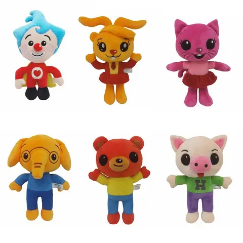 Embroidered Plush Stuffed Toys - 6 Pieces per Set, One Size, Cloud-Soft Velvet, Colorful Soft Toy Figures, BPA-Free, Cotton, High-Density Fill, Precision Embroidery, Odorless Safe, Unisex Toddler (0-6 Years) Companion, Birthday Gift