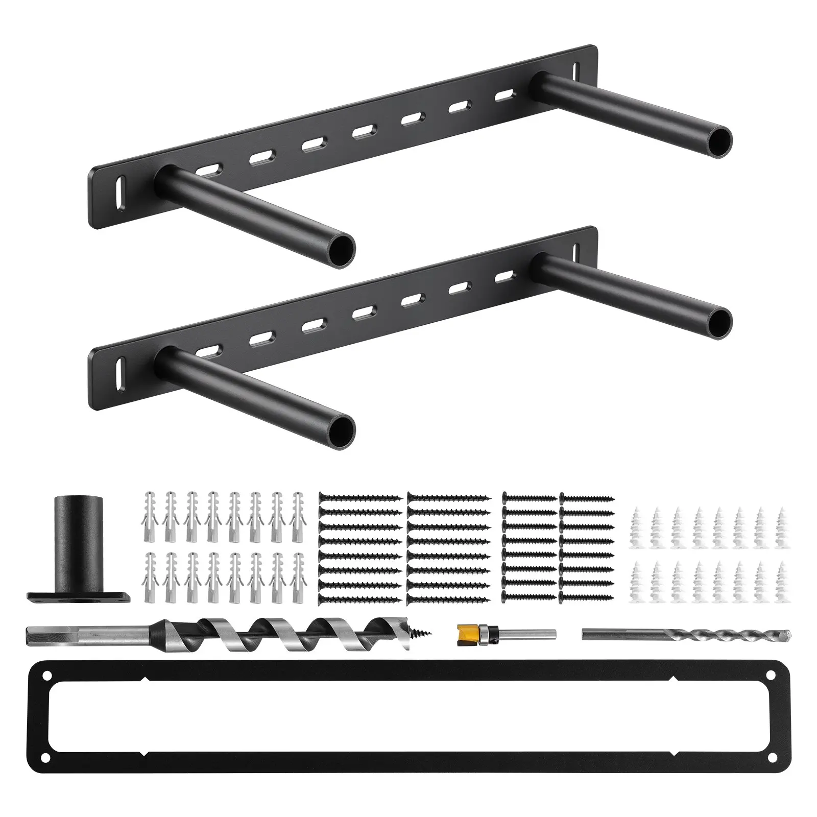 【DealsForYouDays】VEVOR Floating Shelf Brackets 2 Pcs, 150 lbs/68 kg Weight Capacity, 16x6.2x1.5 inch / 406.4x157.4x38.1 mm, Heavy Duty Hidden Shelf Brackets Support, Wall Mounting Invisible Floating Shelves Bracket